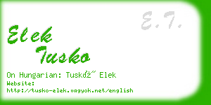 elek tusko business card